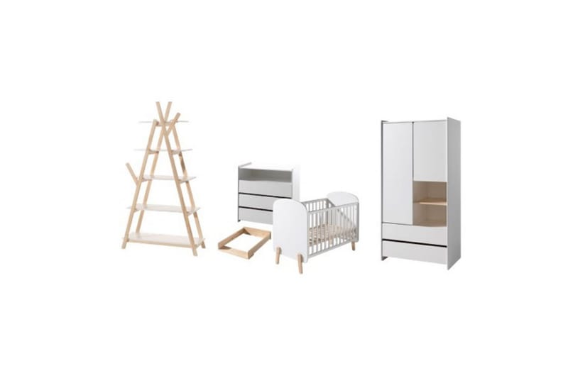 Baby Bed med kommode, stellebord, garderobe, bokhylle Kiddy 2-dører - 2-dører - Møbler - Senger - Sengetilbehør - Oppbevaring til senger