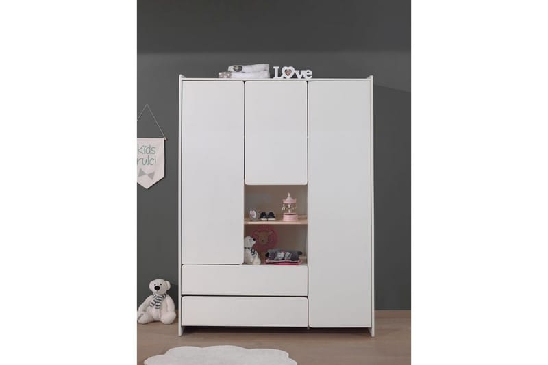 Baby Bed med kommode, stellebord, garderobe, bokhylle Kiddy 3 dører - 3 dører - Møbler - Senger - Sengetilbehør - Oppbevaring til senger