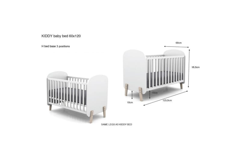 Baby Bed med kommode og garderobe topp Kiddy 2-dører - 2-dører - Møbler - Senger - Sengetilbehør - Oppbevaring til senger