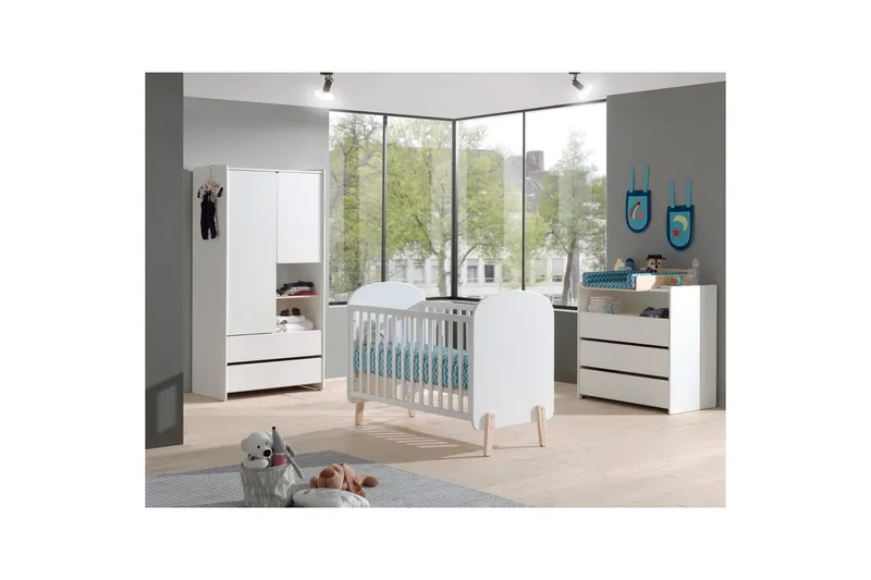 Baby Bed med kommode og garderobe topp Kiddy 2-dører - 2-dører - Møbler - Senger - Sengetilbehør - Oppbevaring til senger