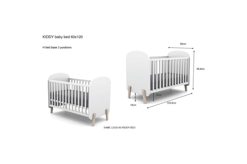 Baby Bed med kommode og garderobe topp Kiddy 2-dører - 2-dører - Møbler - Senger - Sengetilbehør - Oppbevaring til senger