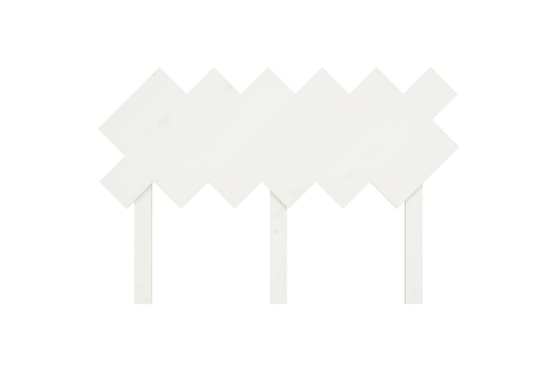 beBasic Sengegavl hvit 122,5x3x80,5 cm heltre furu - Hvit - Sengegavl