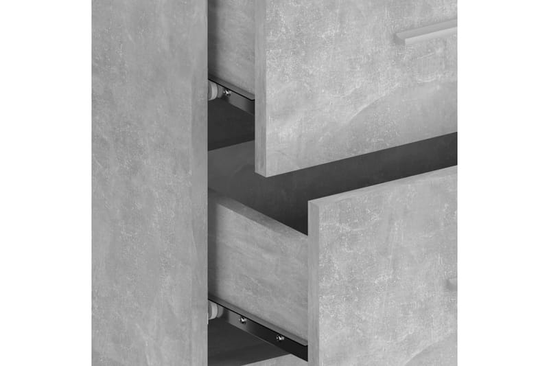 beBasic Sengegavl med skap betonggrå konstruert tre - GrÃ¥ - Sengegavl