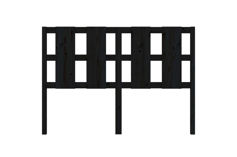 beBasic Sengegavl svart 125,5x4x100 cm heltre furu - Svart - Sengegavl