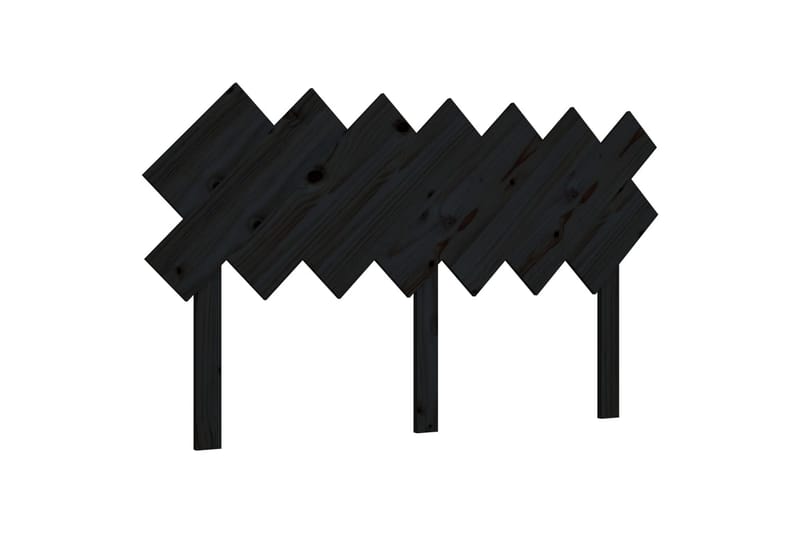 beBasic Sengegavl svart 141x3x80,5 cm heltre furu - Svart - Sengegavl