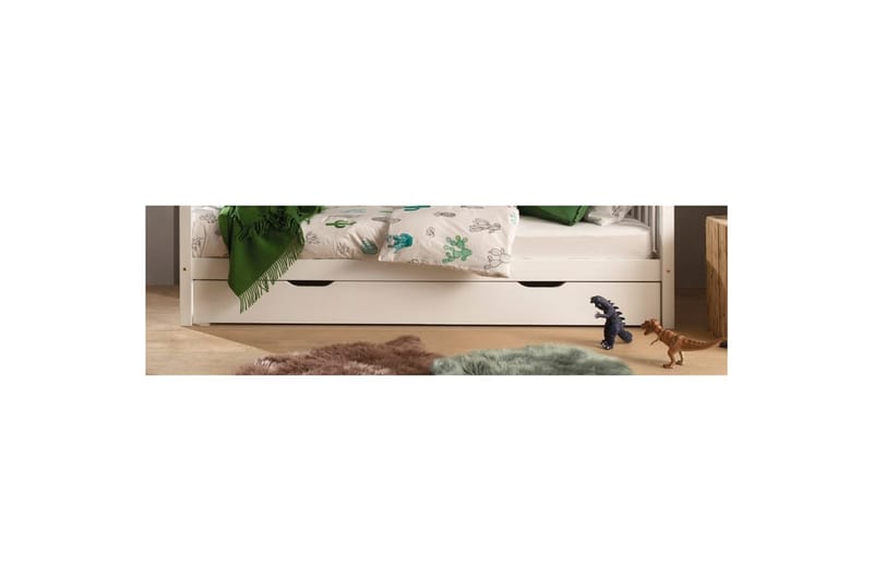 Husseng med skuff Dallas 90x200 cm Hvit, Med gjerde - Hvit, Med gjerde - Møbler - Senger - Sengetilbehør - Oppbevaring til senger