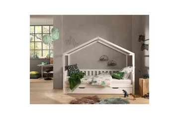 Husseng med skuff Dallas 90x200 cm Hvit, Med gjerde - Hvit, Med gjerde - Møbler - Senger - Sengetilbehør - Oppbevaring til senger