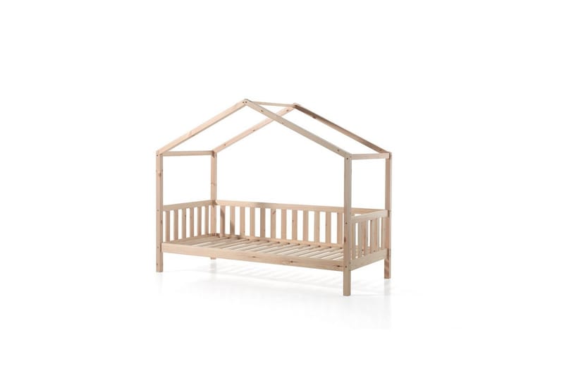 Husseng med tekstilsett Dallas 90x200 cm Naturlig, Uten gjerde, Med skuff - Naturlig, Uten gjerde, Med skuff - Møbler - Senger - Sengetilbehør - Oppbevaring til senger