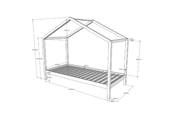 Husseng uten gjerde og skuff Dallas 90x200 cm Naturlig - Naturlig - Møbler - Senger - Sengetilbehør - Oppbevaring til senger
