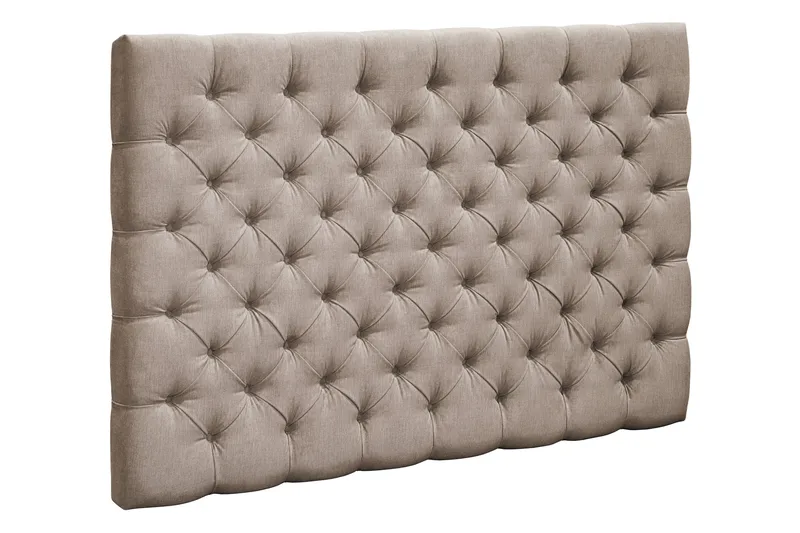 Joluma Stoppet Sengegavl & Hodegavl 180 cm i Stoff med Knapper - Beige - Møbler - Senger - Sengetilbehør - Sengegavl