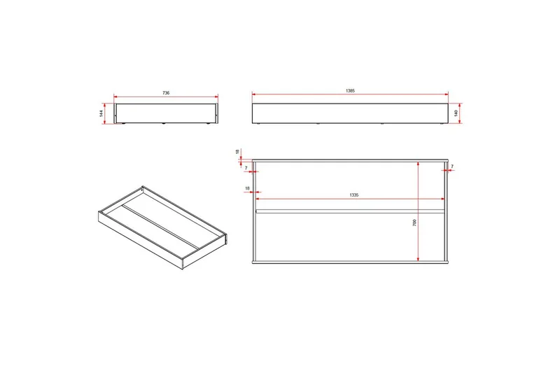 Juniorseng med skuff Småbarnsseng Grå - Grå - Møbler - Senger - Sengetilbehør - Oppbevaring til senger