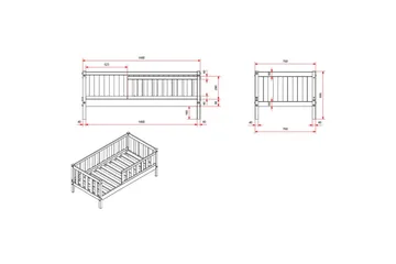 Juniorseng med skuff Småbarnsseng Grå - Grå - Møbler - Senger - Sengetilbehør - Oppbevaring til senger