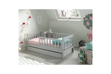 Juniorseng med skuff Småbarnsseng Grå - Grå - Møbler - Senger - Sengetilbehør - Oppbevaring til senger