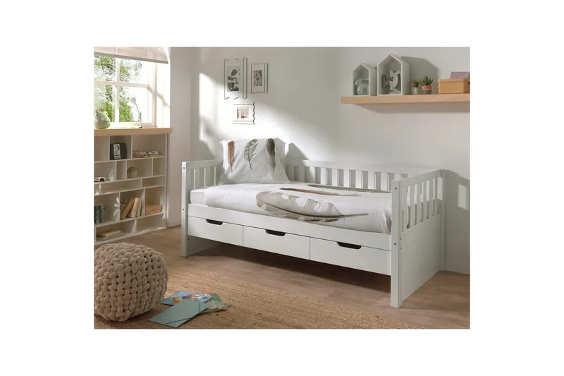 Kabin seng Fritz Hvit, Med skuff - Hvit, Med skuff - Møbler - Senger - Sengetilbehør - Oppbevaring til senger