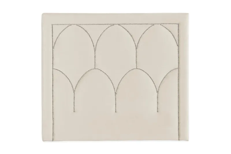 Leva Sengegavl 120cm, Beige/Fløyel