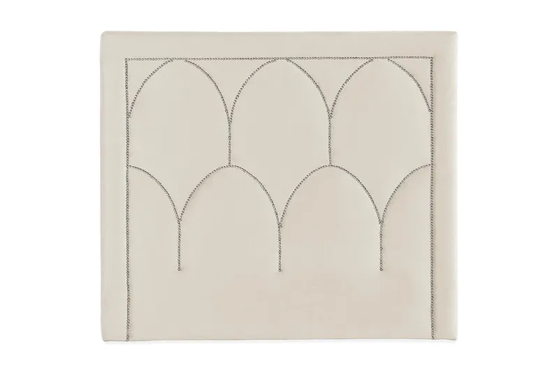 Leva Sengegavl 140cm, Beige/Fløyel