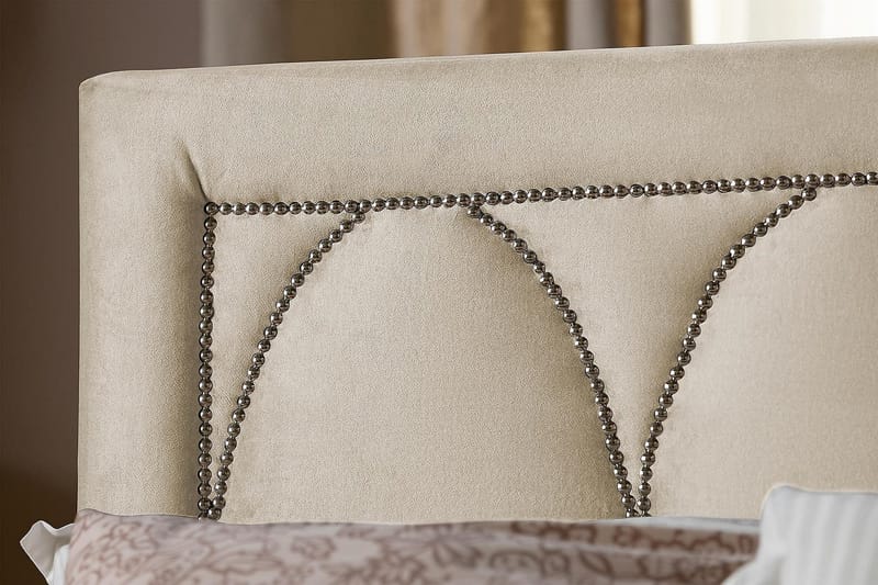 Leva Sengegavl 140cm - Beige/Fløyel - Møbler - Senger - Sengetilbehør - Sengegavl