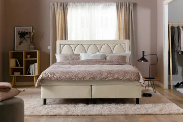 Leva Sengegavl 140cm - Beige/Fløyel - Møbler - Senger - Sengetilbehør - Sengegavl