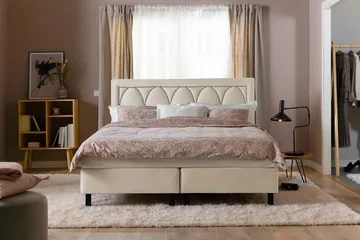 Leva Sengegavl 160cm - Beige/Fløyel - Møbler - Senger - Sengetilbehør - Sengegavl