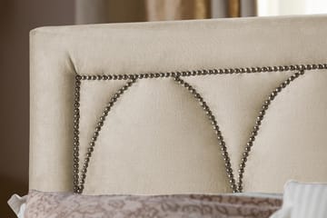 Leva Sengegavl 160cm - Beige/Fløyel - Møbler - Senger - Sengetilbehør - Sengegavl