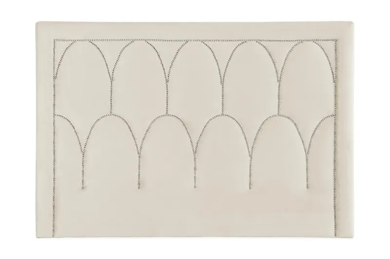 Leva Sengegavl 160cm, Beige/Fløyel