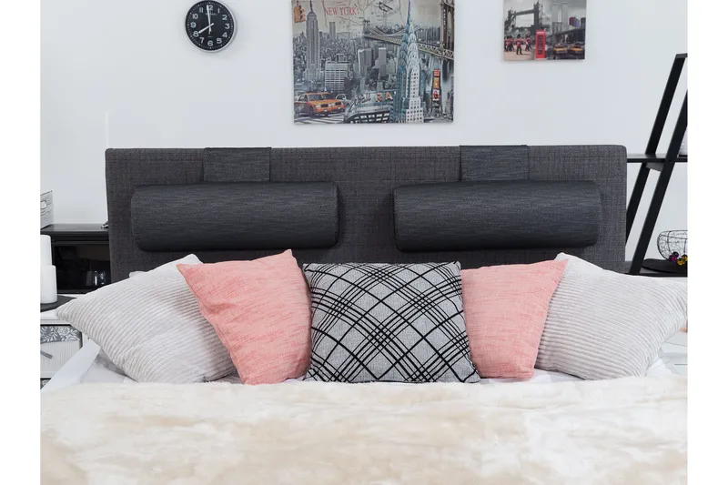 LUX Stor Nakkepute Ancona grå 2-pk - Pakkepris - Møbler - Senger - Sengetilbehør - Nakkepute til seng