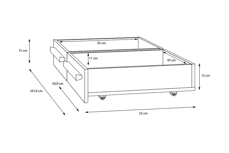 Ahmetbay Sengeskuff 2-pack - Grå/Brun - Møbler - Senger - Sengetilbehør - Oppbevaring til senger