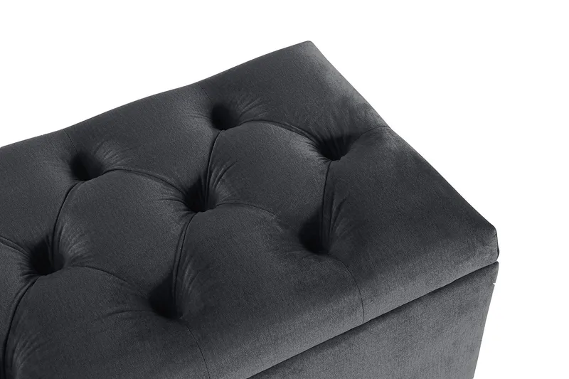 Royal Velvet Sengekiste Fløyel - Svart - Møbler - Senger - Sengetilbehør - Oppbevaring til senger