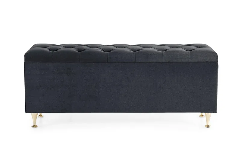 Royal Velvet Sengekiste Fløyel - Svart - Møbler - Senger - Sengetilbehør - Oppbevaring til senger