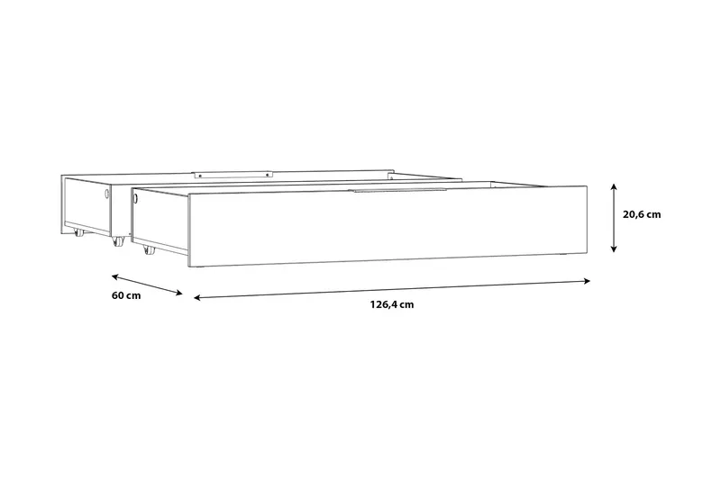 Vergina Sengeskuffer 2-pk - Svart/Grå - Møbler - Senger - Sengetilbehør - Oppbevaring til senger
