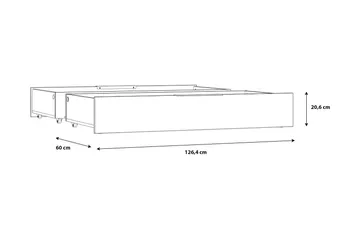 Vergina Sengeskuffer 2-pk - Svart/Grå - Møbler - Senger - Sengetilbehør - Oppbevaring til senger