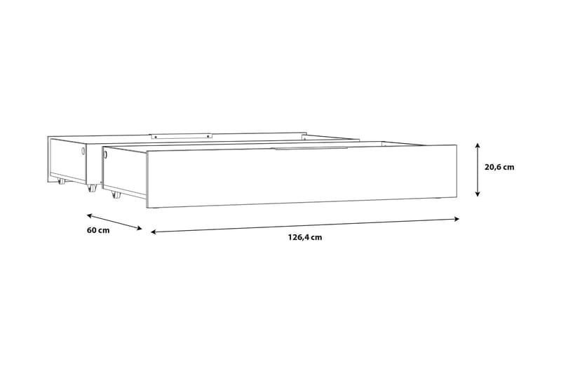 Vergina Sengeskuffer 2-pk - Svart/Grå - Møbler - Senger - Sengetilbehør - Oppbevaring til senger