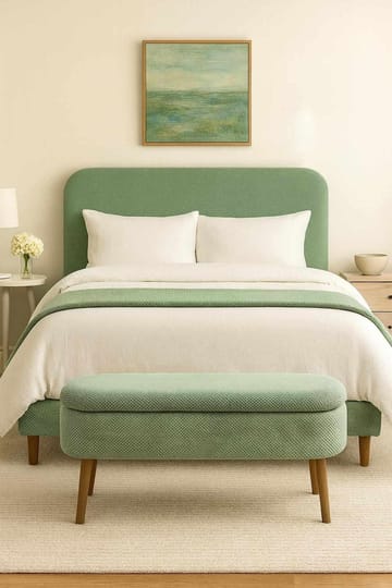 Pouffe with Storage Atelier Del Sofa Grønn - Møbler - Senger - Sengetilbehør - Oppbevaring til senger