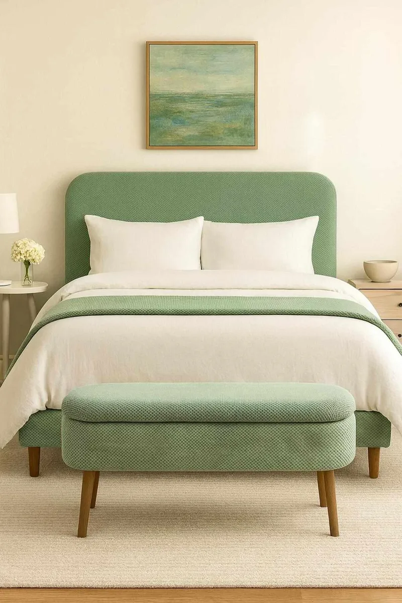 Pouffe with Storage Atelier Del Sofa Grønn - Møbler - Senger - Sengetilbehør - Oppbevaring til senger