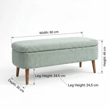 Pouffe with Storage Atelier Del Sofa Grønn - Møbler - Senger - Sengetilbehør - Oppbevaring til senger