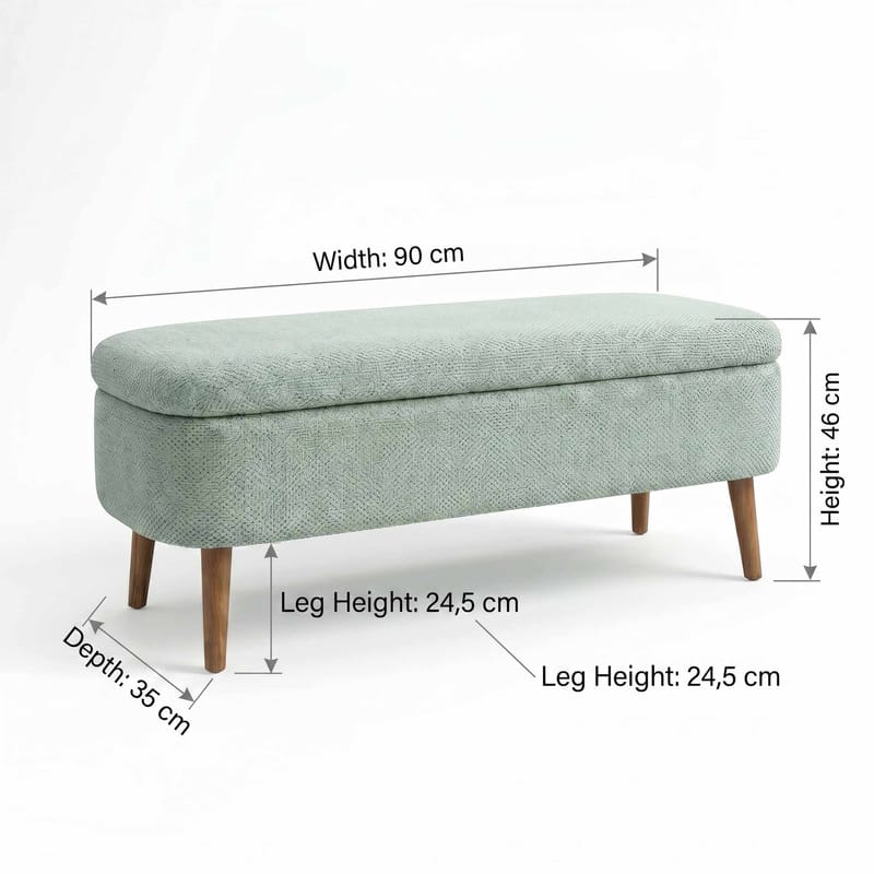 Pouffe with Storage Atelier Del Sofa Grønn - Møbler - Senger - Sengetilbehør - Oppbevaring til senger