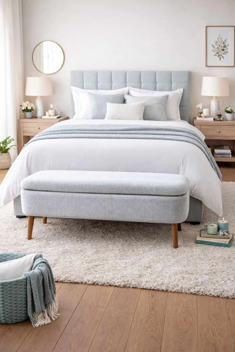 Pouffe with Storage Atelier Del Sofa Lys grå - Møbler - Senger - Sengetilbehør - Oppbevaring til senger