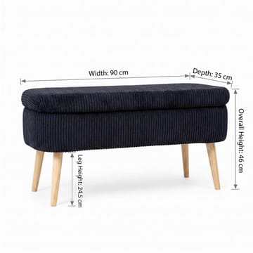 Pouffe with Storage Atelier Del Sofa Svart - Møbler - Senger - Sengetilbehør - Oppbevaring til senger