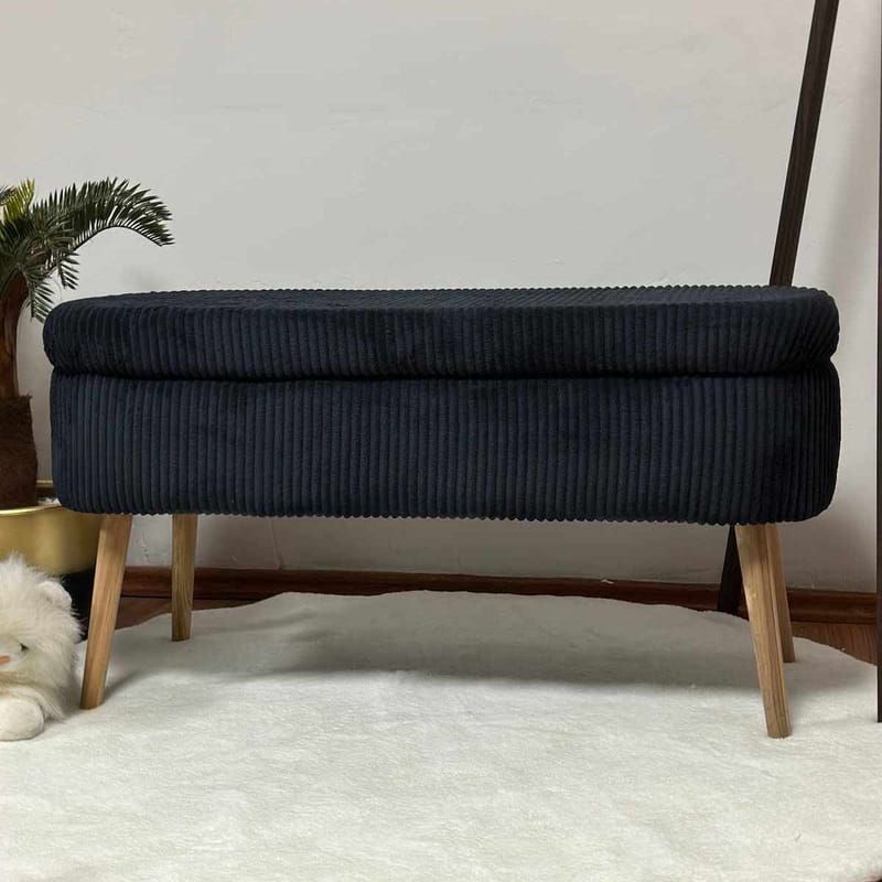 Pouffe with Storage Atelier Del Sofa Svart - Møbler - Senger - Sengetilbehør - Oppbevaring til senger