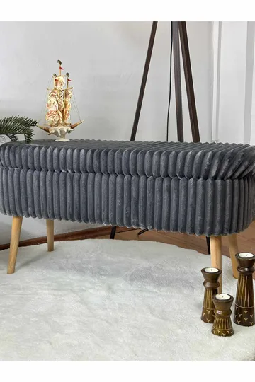 Pouffe with Storage Atelier Del Sofa Toscano Anthracite - Møbler - Senger - Sengetilbehør - Oppbevaring til senger