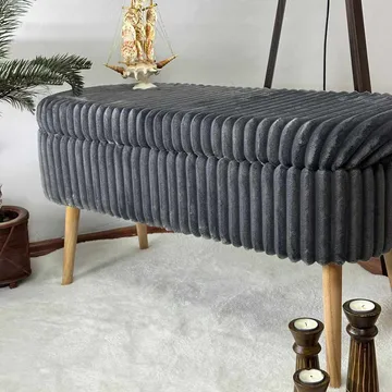 Pouffe with Storage Atelier Del Sofa Toscano Anthracite - Møbler - Senger - Sengetilbehør - Oppbevaring til senger