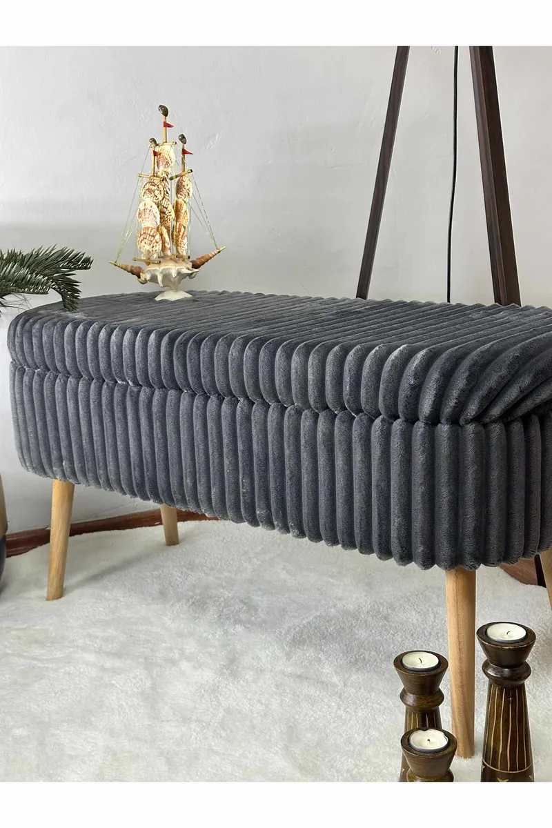 Pouffe with Storage Atelier Del Sofa Toscano Anthracite - Møbler - Senger - Sengetilbehør - Oppbevaring til senger