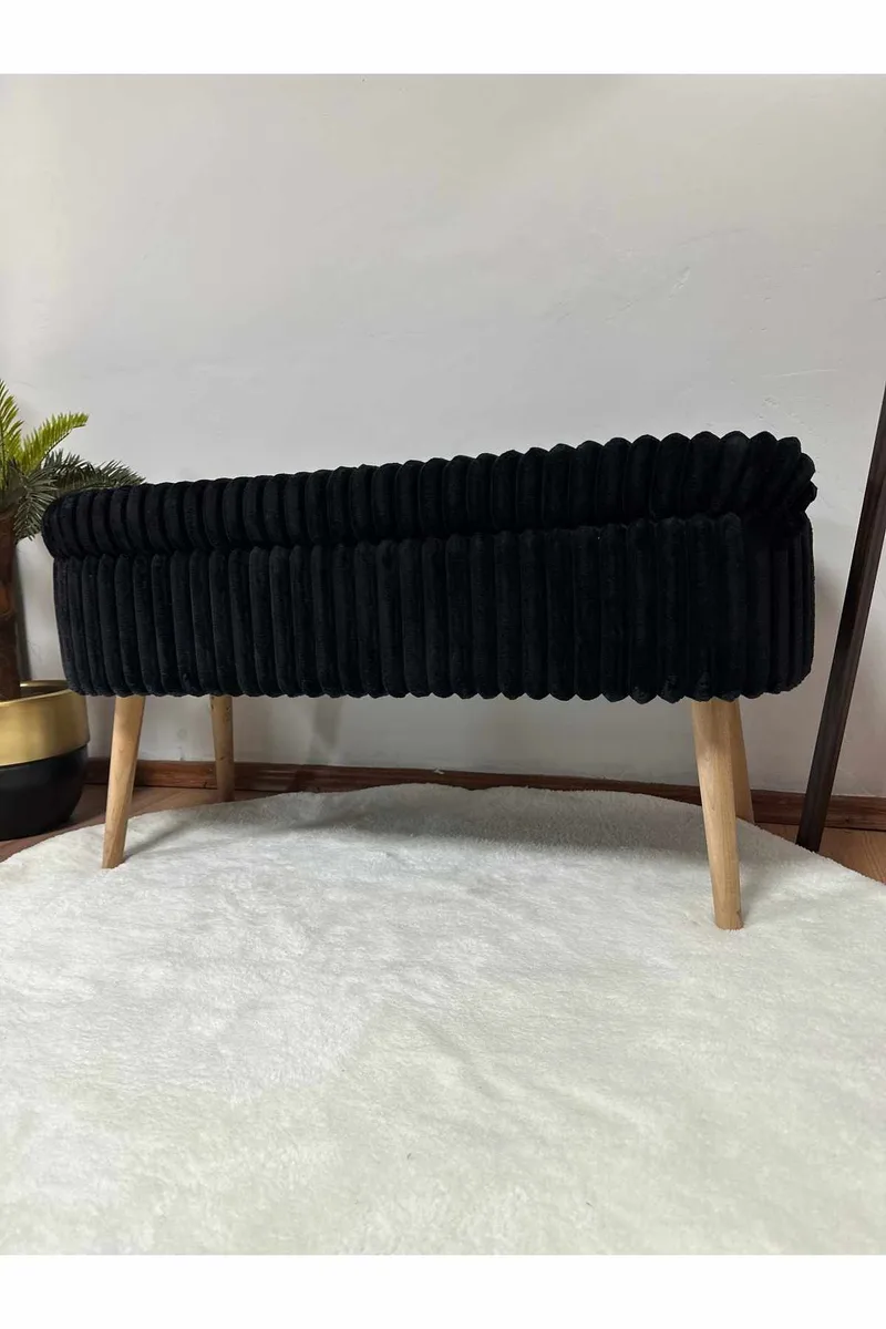 Pouffe with Storage Atelier Del Sofa Toscano Black - Møbler - Senger - Sengetilbehør - Oppbevaring til senger