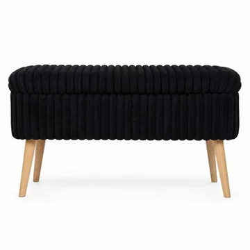 Pouffe with Storage Atelier Del Sofa Toscano Black - Møbler - Senger - Sengetilbehør - Oppbevaring til senger