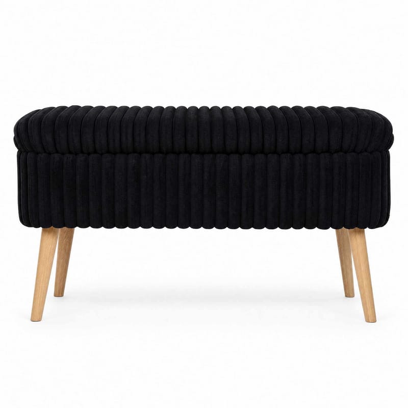 Pouffe with Storage Atelier Del Sofa Toscano Black - Møbler - Senger - Sengetilbehør - Oppbevaring til senger