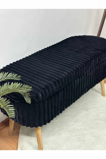 Pouffe with Storage Atelier Del Sofa Toscano Black - Møbler - Senger - Sengetilbehør - Oppbevaring til senger