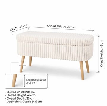 Pouffe with Storage Atelier Del Sofa Toscano Cream - Møbler - Senger - Sengetilbehør - Oppbevaring til senger