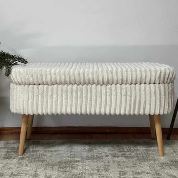 Pouffe with Storage Atelier Del Sofa Toscano Cream - Møbler - Senger - Sengetilbehør - Oppbevaring til senger