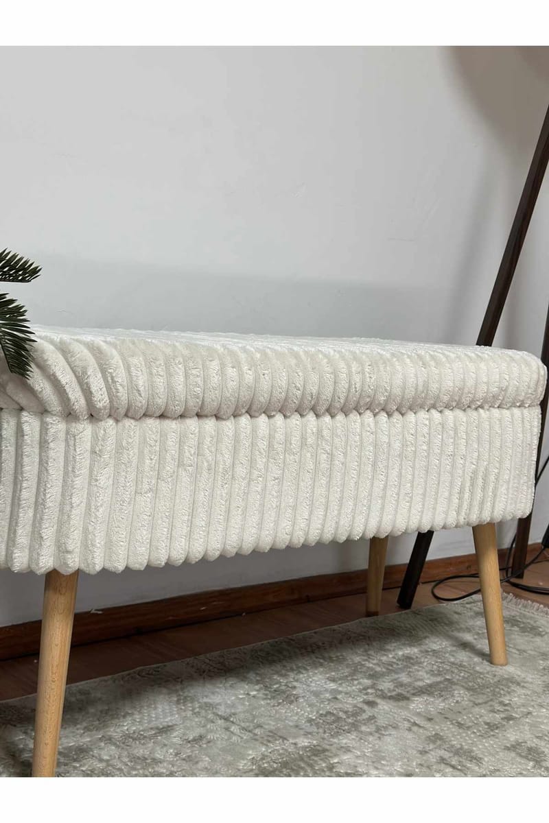 Pouffe with Storage Atelier Del Sofa Toscano Cream - Møbler - Senger - Sengetilbehør - Oppbevaring til senger