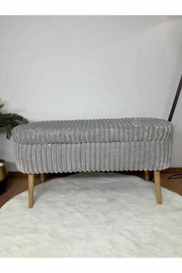 Pouffe with Storage Atelier Del Sofa Toscano Grey - Møbler - Senger - Sengetilbehør - Oppbevaring til senger